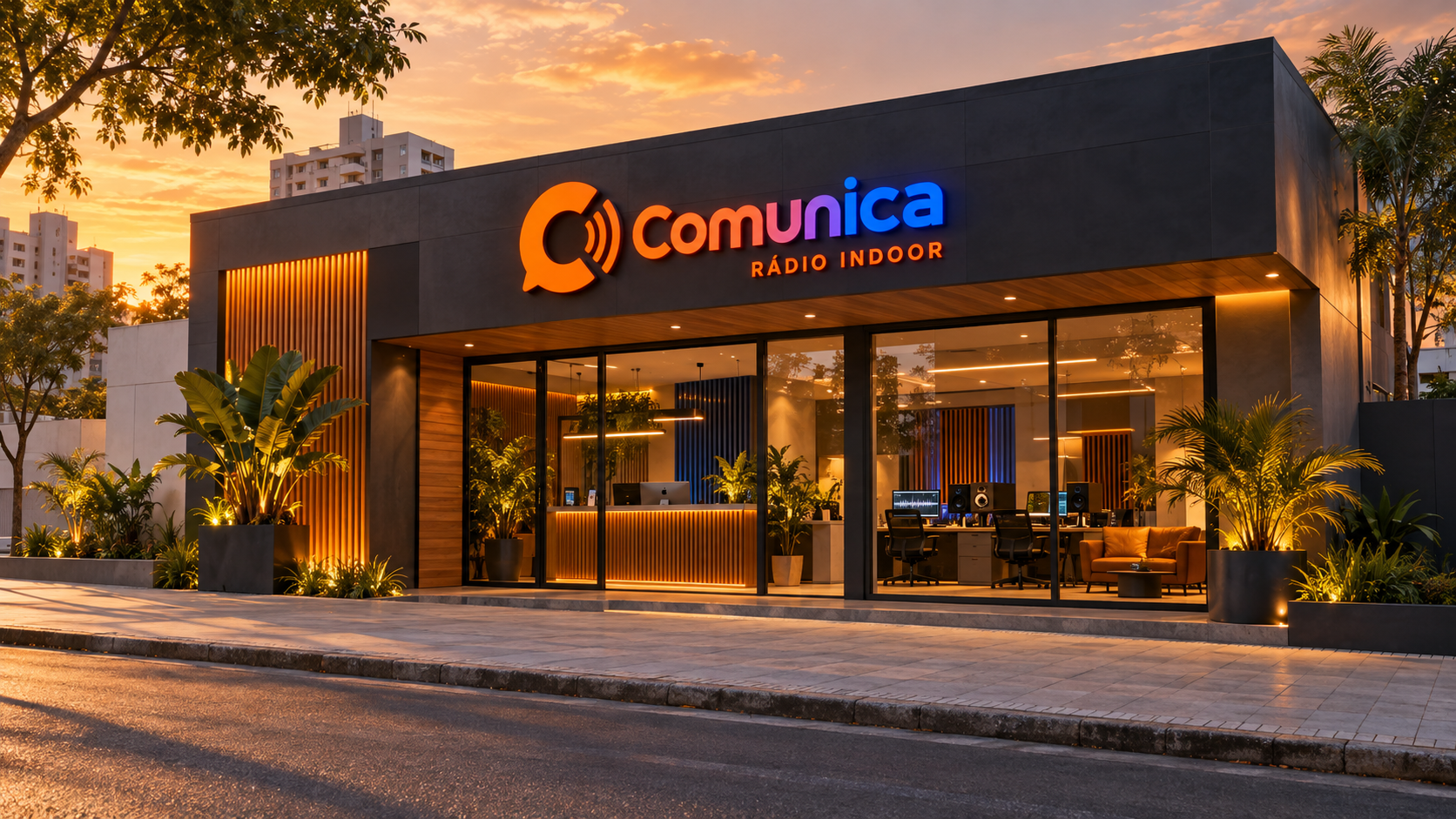 Fachada da Comunica Rádio Indoor